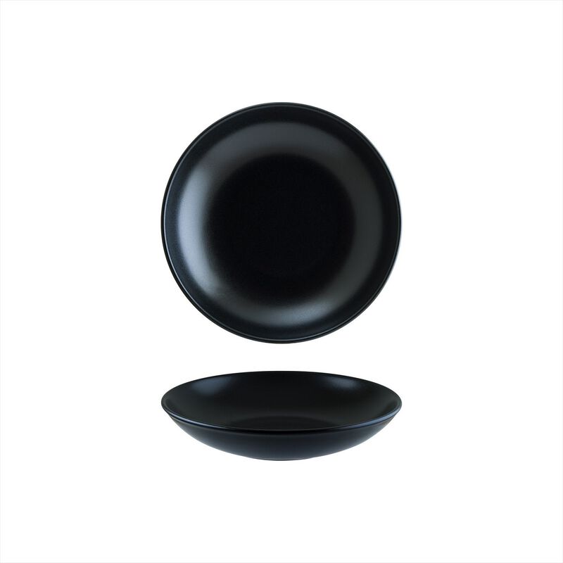 Notte dia.9" h:2" 34 oz. Round Black Vitrified Bowl (Set of 4) image number 3