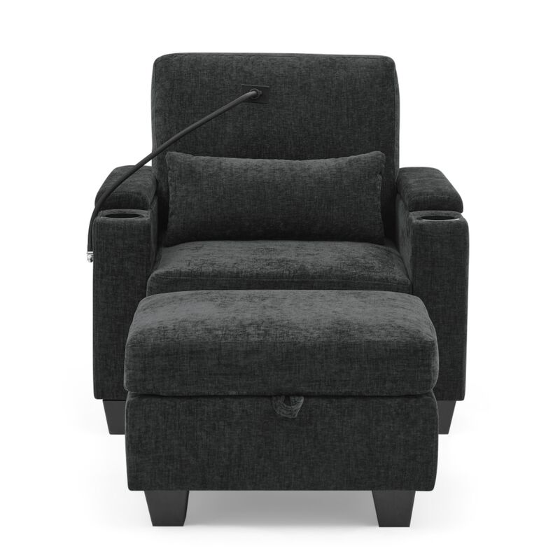 Kurtfo Chenille Accent Chair Set image number 8