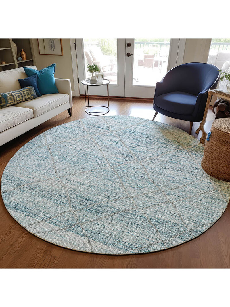 Portico BO1 Teal 8' Round Rug