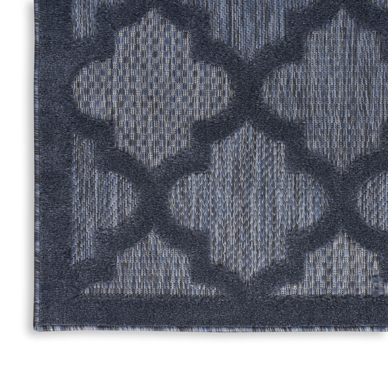 HomeRoots 6' Navy Blue And Ivory Geometric Indoor Outdoor Area Rug image number 3