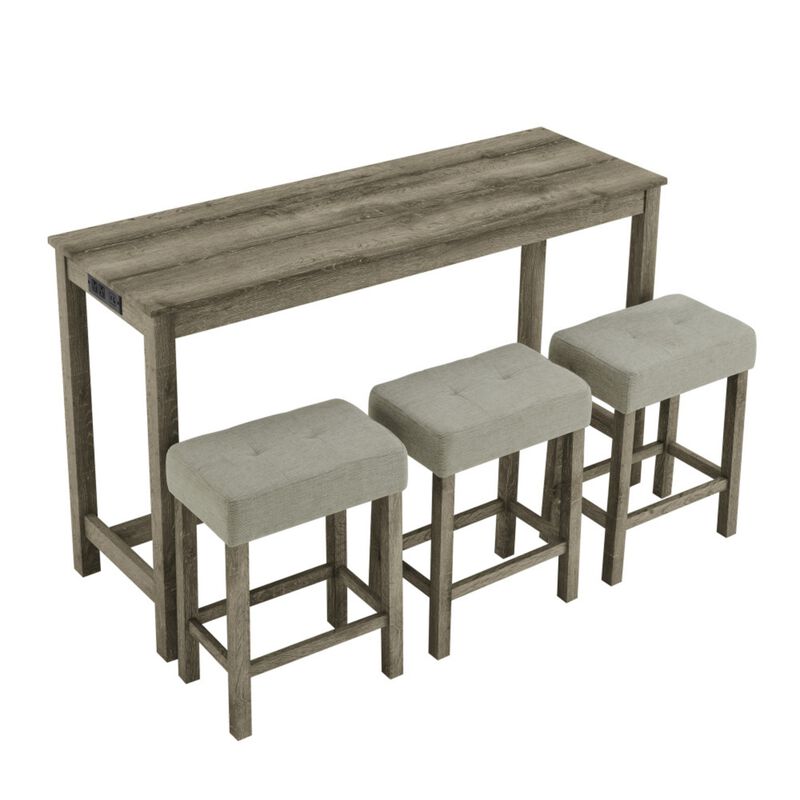 Peldze 4‑Piece Industrial Bar Table Set image number 7