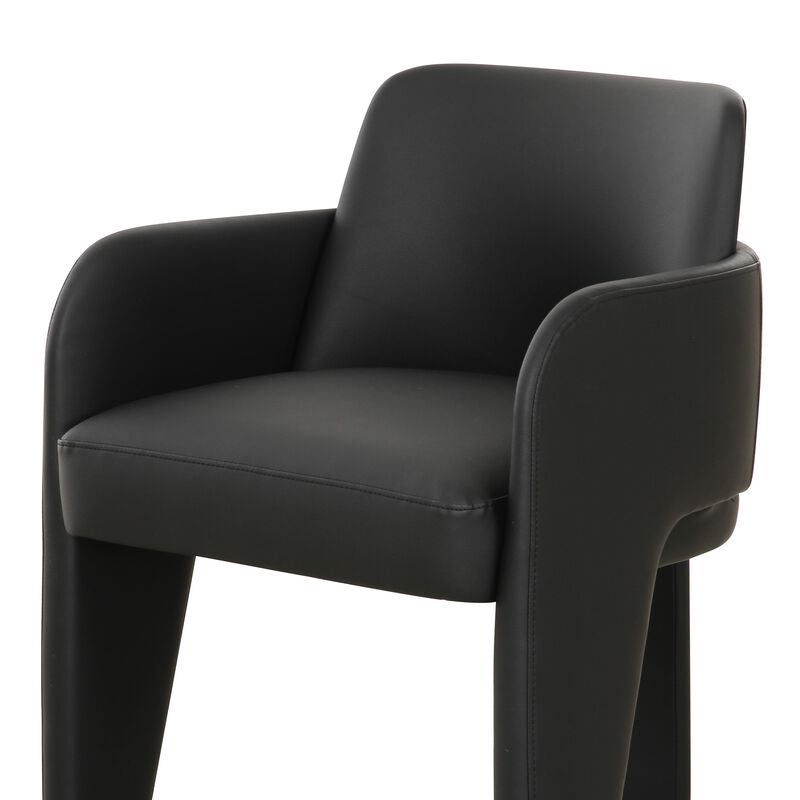 Leo Black Performance Vegan Leather Dining Chair