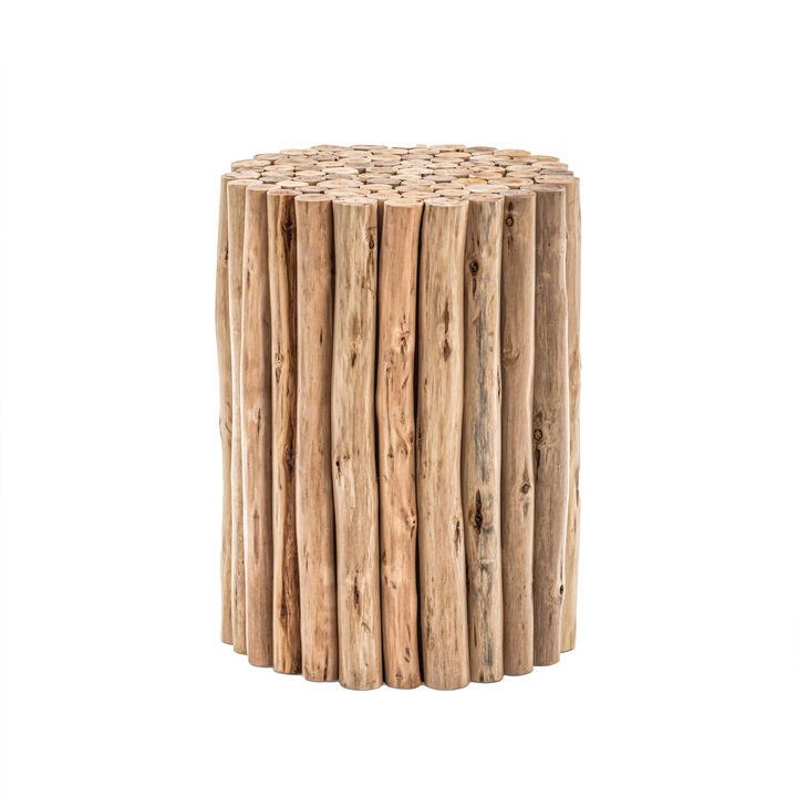 Raveliqua White Wood-Stick End Table