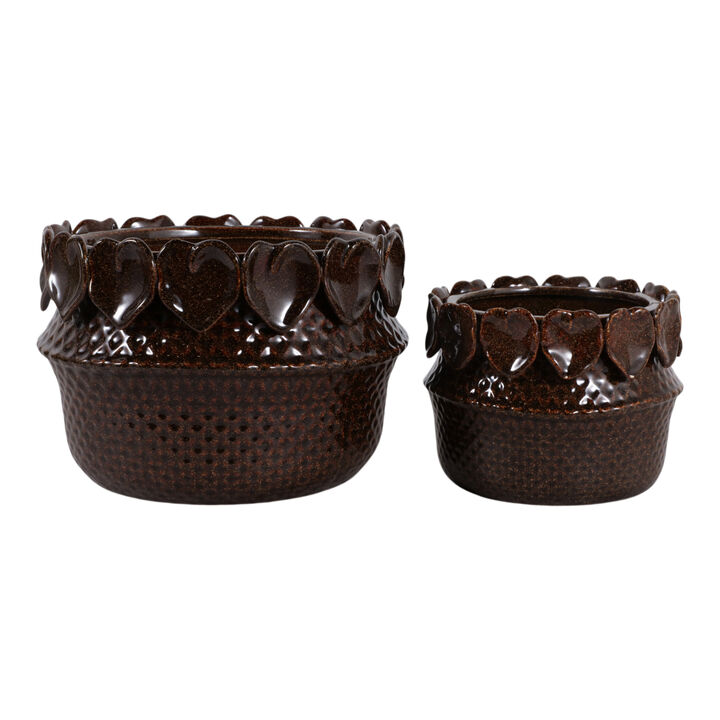 S/2 Leaf Applique Planter