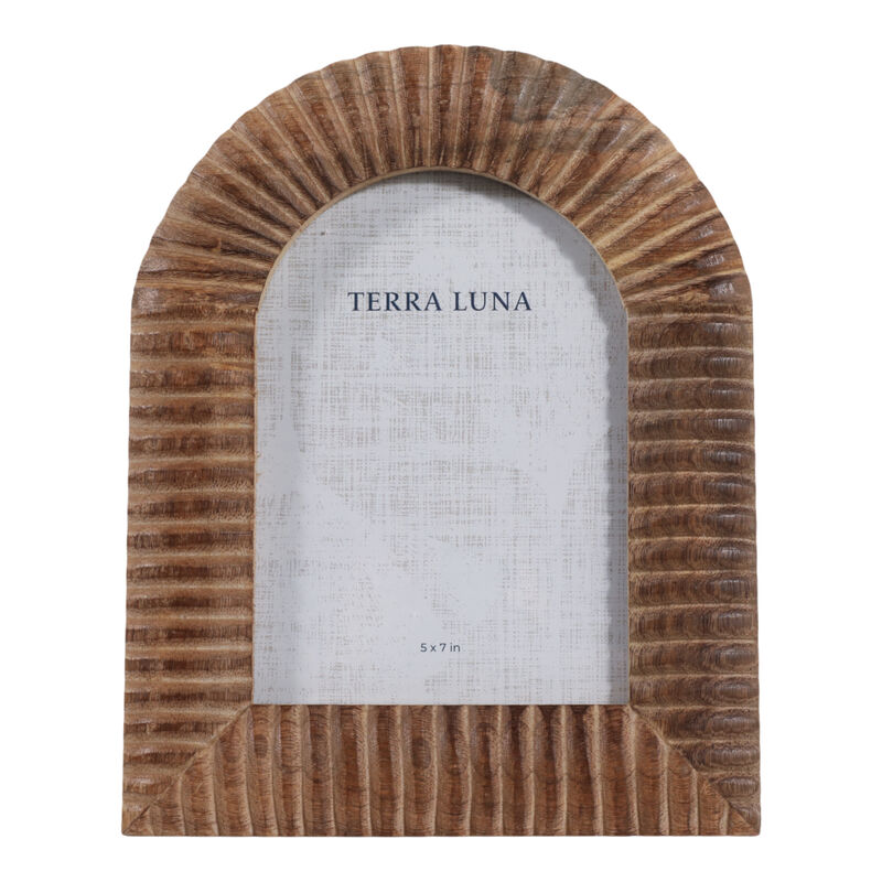 5x7" Ribbed Wood Arch Photo Frame, Natural image number 0