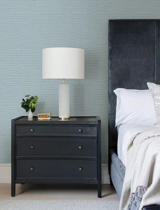 Hazen Sky Blue Shimmer Stripe Wallpaper