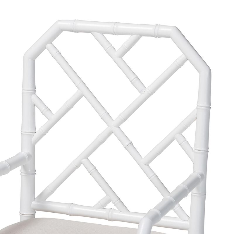 bali & pari Sergio Wood 2-Piece Dining Chair Set - Chippendale Side Chair with Bamboo Motif and Upholstered Seat Cushion image number 3