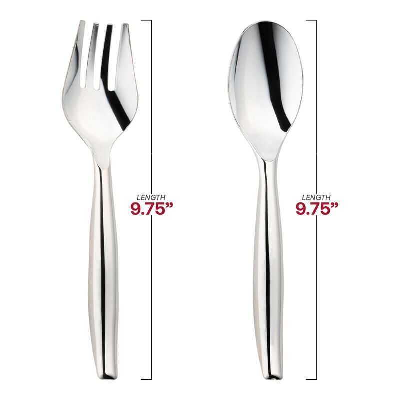 Silver Plastic Serving Flatware Set (150 Pairs) image number 2