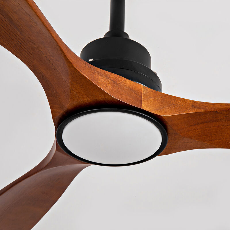 ELEMENT ACE Modern Ceiling Fan with Integrated Dimmable LED Light, Reversible Quiet DC Motor, Remote Control, Solid Wood Blades for Indoor Home Use image number 5