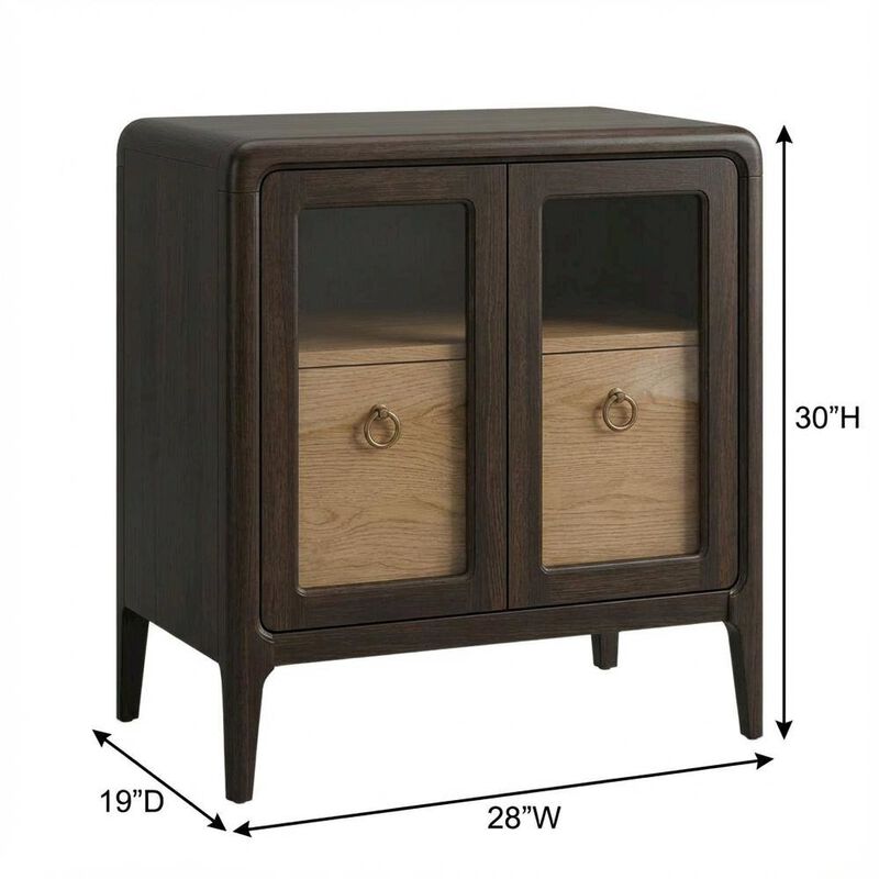 Peppercorn Glass Door Nightstand with Transitional Casual Style image number 5