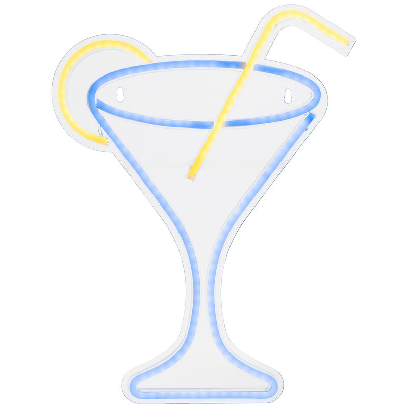17" LED Neon Style Martini Cocktail Wall Sign image number 0