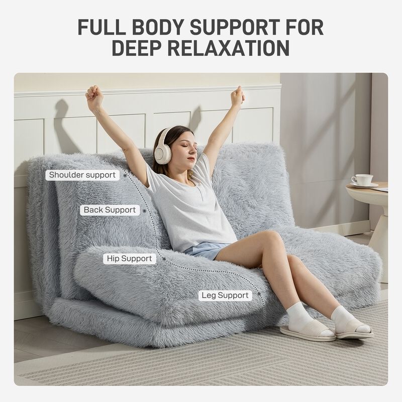 Hivvago Bean Bag Floor Sofa Bed with Foam Filling image number 4