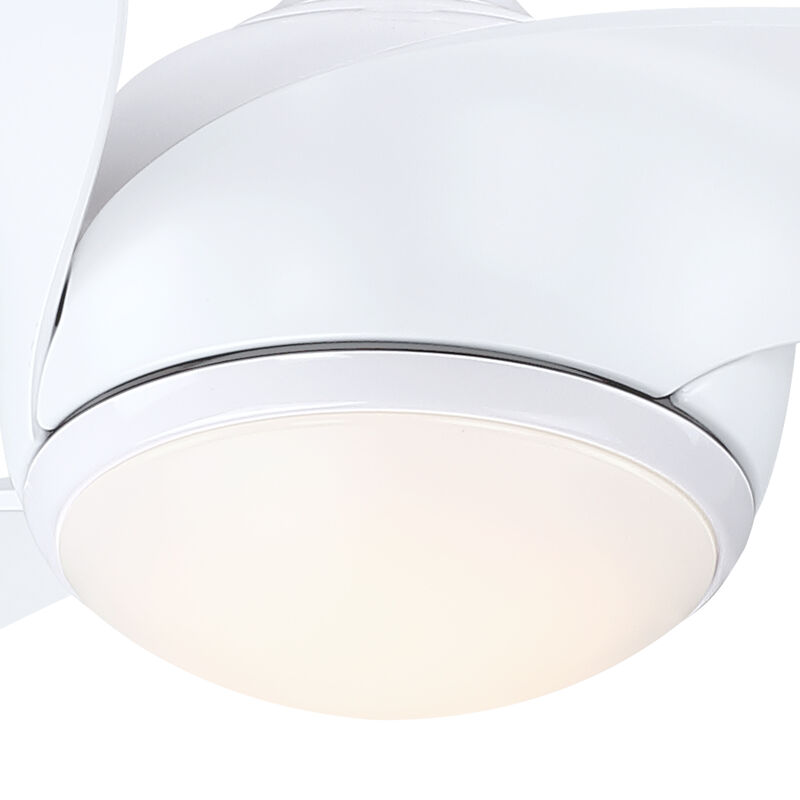 52" Modern White Reversible Dimmable 3 Aero Blades Ceiling Fan with Light and Remote for Bedroom, Living Room or Office image number 9