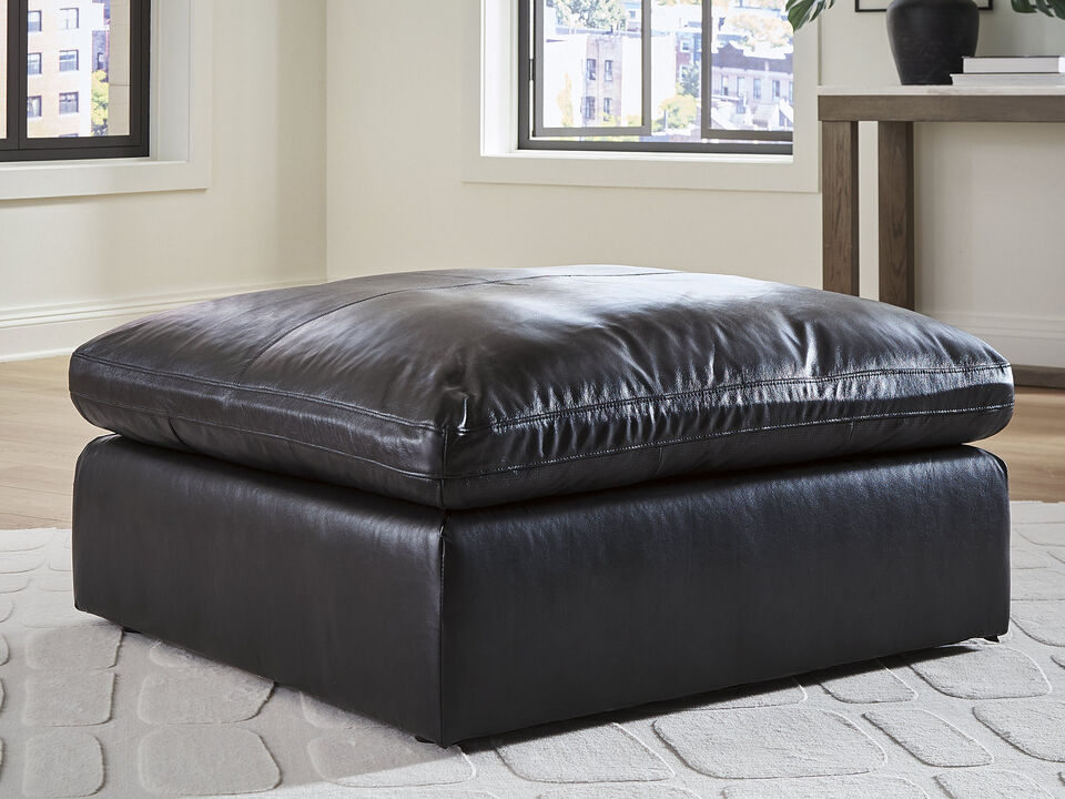 Emilia Oversized Leather Accent Ottoman