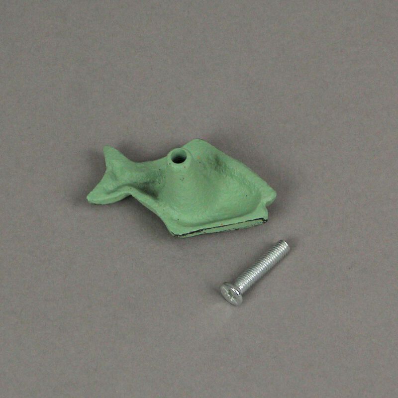 Set of 6 Verdigris Green Cast Iron Fish Drawer Pulls Decorative Bathroom Cabinet Knobs image number 3