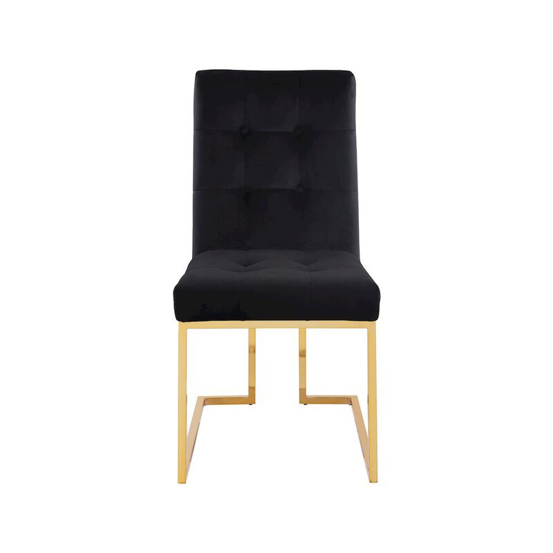 Meridian Furniture Pierre Black Velvet Dining Chair, Set of 2