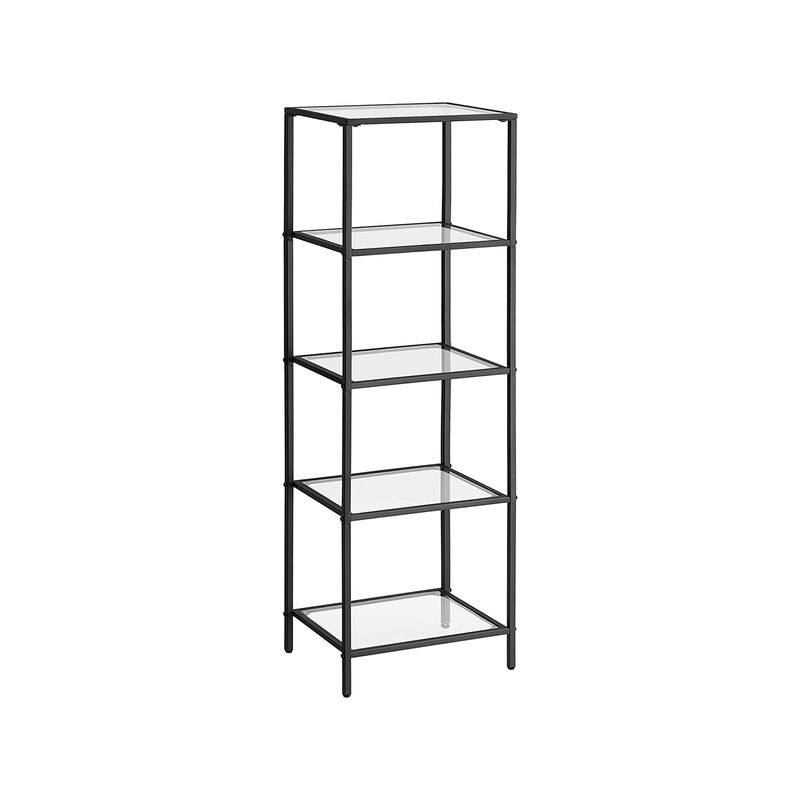 Space-Saving 5-Tier Bookshelf for Bedroom Organization