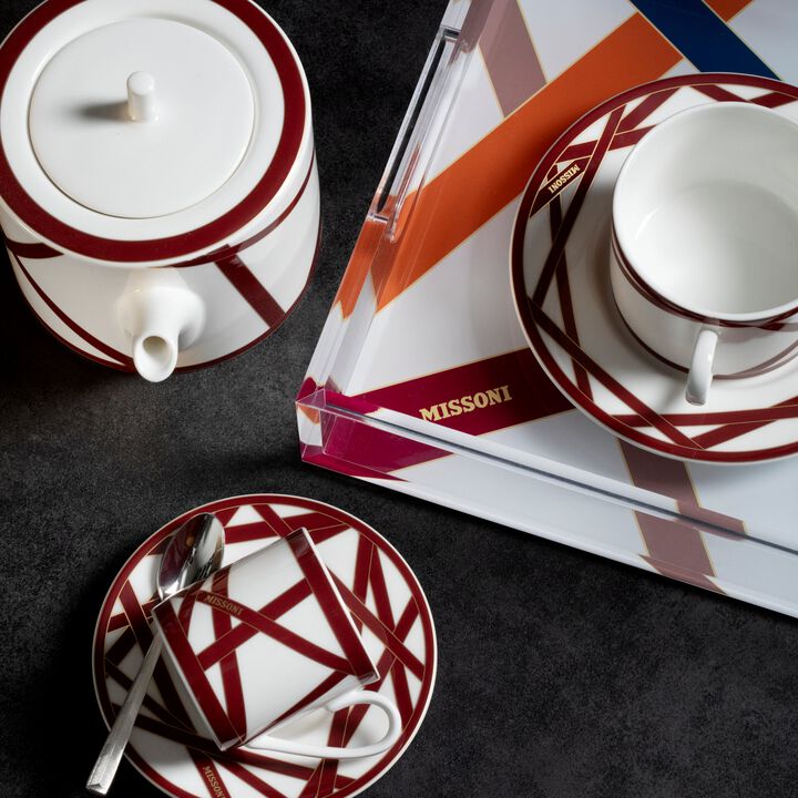 Tea & Coffee Pot NASTRI BORDEAUX, diam. 4.72", H 5.12"