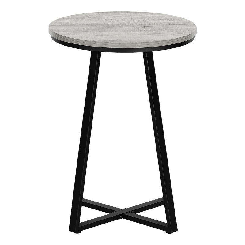Monarch Specialties I 2176 Accent Table, Side, Round, End, Nightstand, Lamp, Living Room, Bedroom, Metal, Laminate, Grey, Black, Contemporary, Modern image number 5