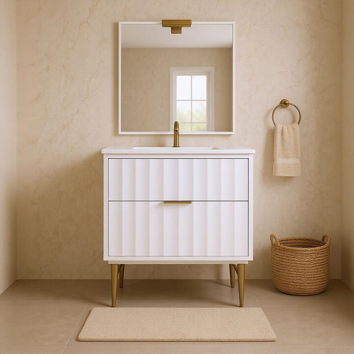 Meridian Furniture Modernist White Bathroom Vanity