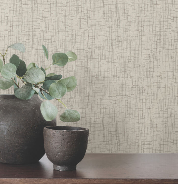 Aden Taupe Linear Abstract Wallpaper
