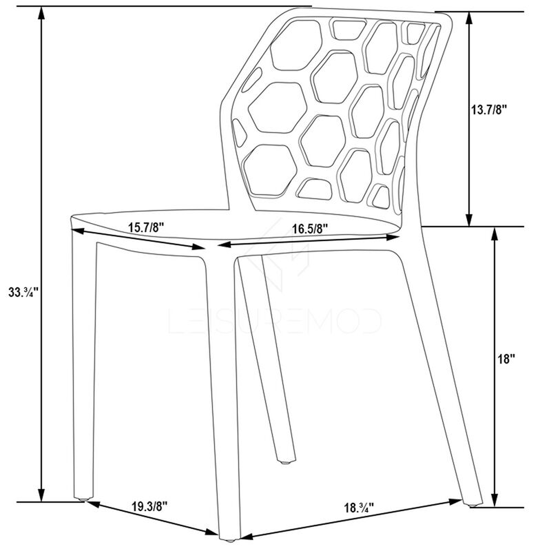 LeisureMod Modern Dynamic Dining Chair, Set of 2