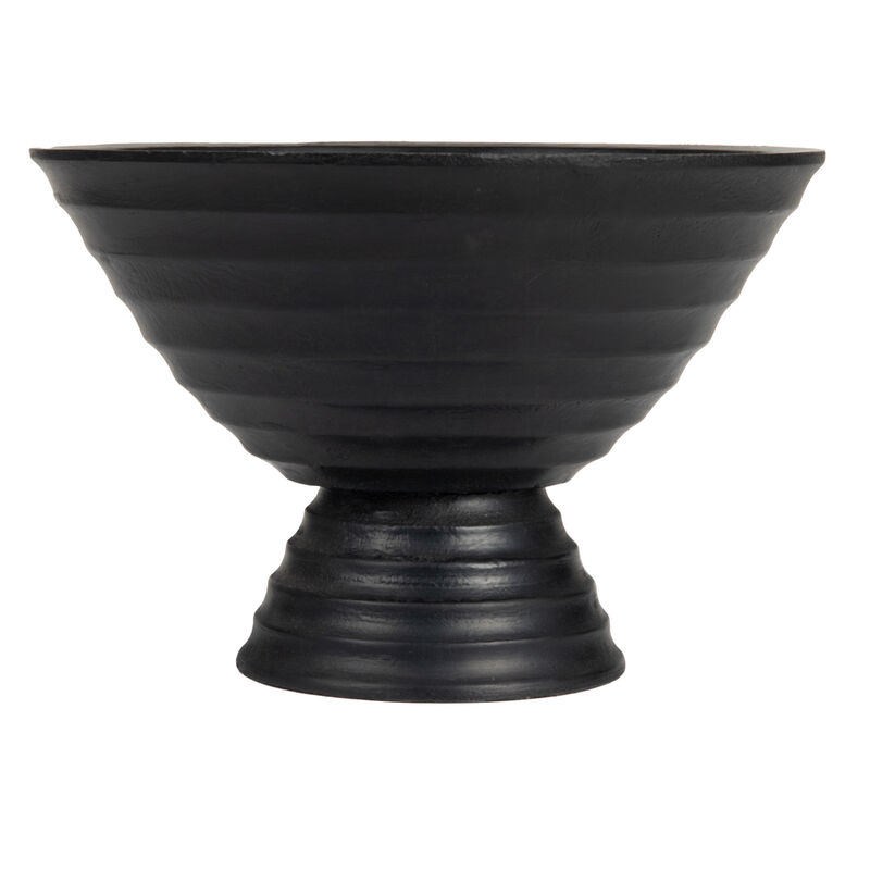 Boho Wood Pedestal Serving Bowl, Light Brown Finish image number 3