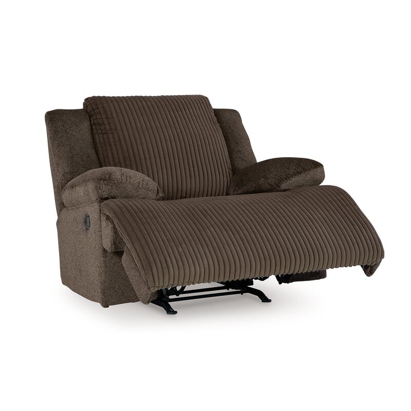 Vincent Manual Rocker Recliner Chair, Chocolate Brown Corduroy Fabric - Benzara