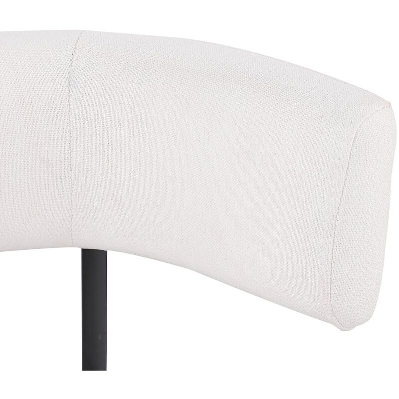 Meridian Furniture Rivage Cream Durable Linen Textured Fabric Dining Chair, Set of 2