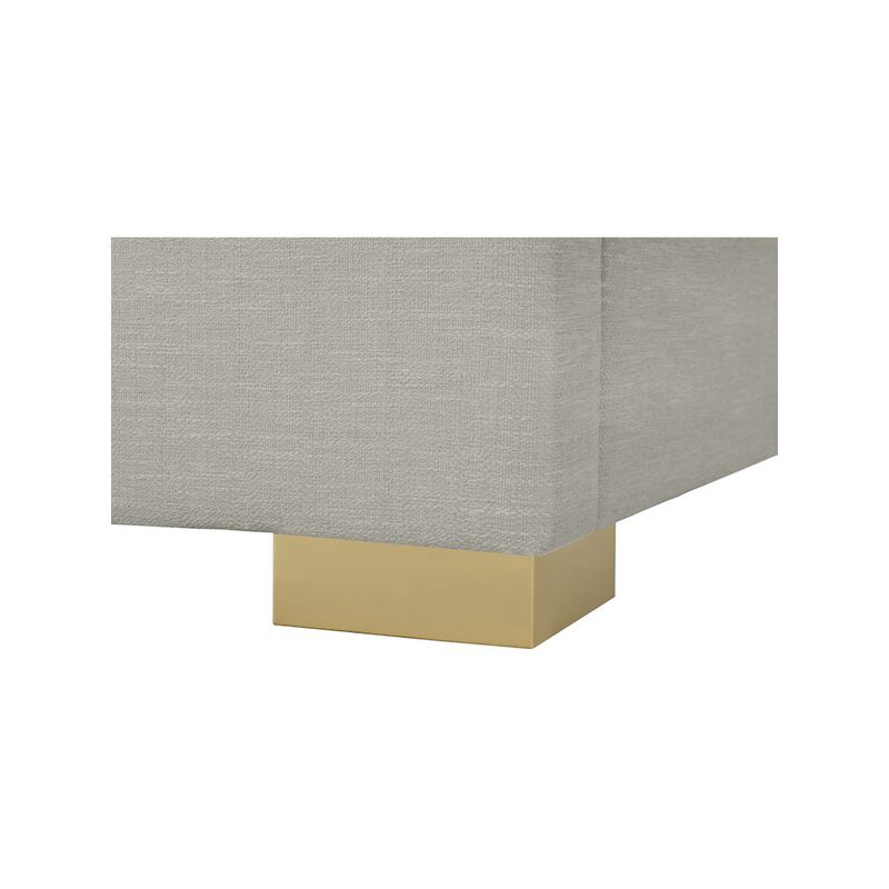 Meridian Furniture Crosby Beige Linen Textured Fabric Twin Bed