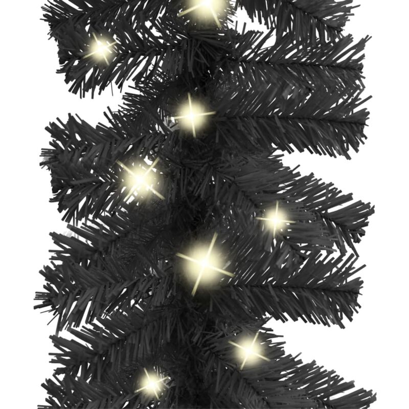 vidaXL Christmas Garland with LED Lights 787.4" Black image number 3