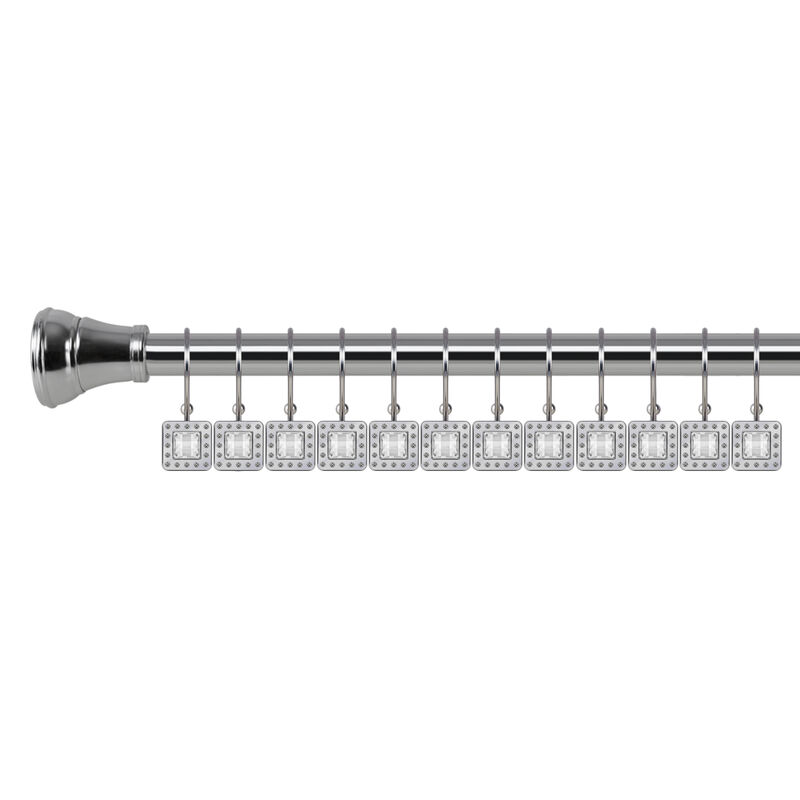 Metal Double Shower Curtain Hooks, Set of 12 image number 3