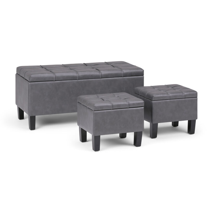 Simpli Home Dover 3 Piece Storage Ottoman image number 0