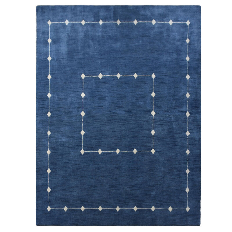 RUGSOTIC CARPETS HAND KNOTTED LOOM WOOL ECO-FRIENDLY AREA RUGS  - Rectangle, Geometric Modern Design, High Pile Thick Handmade Anti Skid Rugs for Living Room (L00532) image number 0