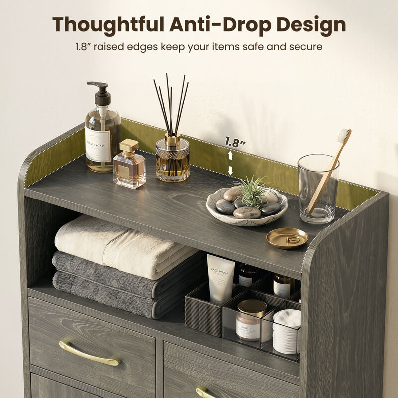 Bathroom Storage Cabinet with 2 Drawers and 2 Doors image number 7
