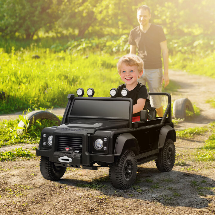 BreeBe Land Rover Licensed Electric Car for Kids with Remote Control, Dual Motors, Spring Suspension, LED Lights
