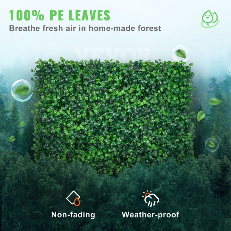 Realistic Hedge Wall Panels 24PCS UV Protected Boxwood Privacy Screen for Outdoors-Green image number 7