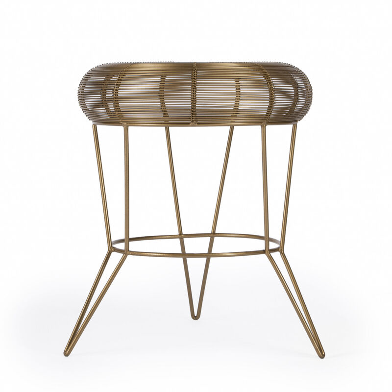 Iron Round End Table, Sturdy Accent Table for Living Room, Bedroom, or Entryway