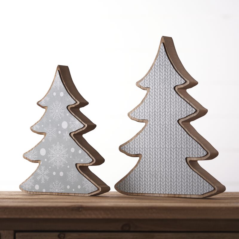 Tree for Holiday Decor, Christmas Decoration, or Seasonal Home Accent (Set of 2)