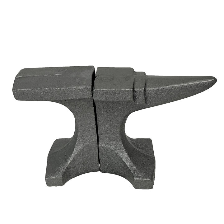 Cast Iron Anvil Bookends Set of 2 with Smooth Flat Top - 8" L Book Holders