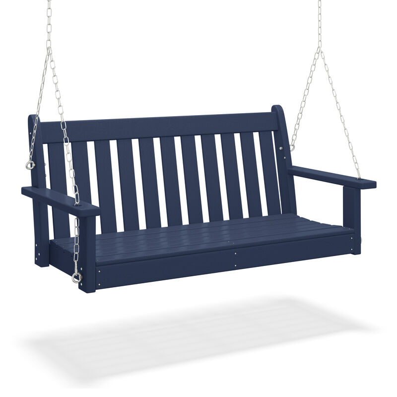 WestinTrends Outdoor Patio HDPE Hanging Front Porch Swing Bench