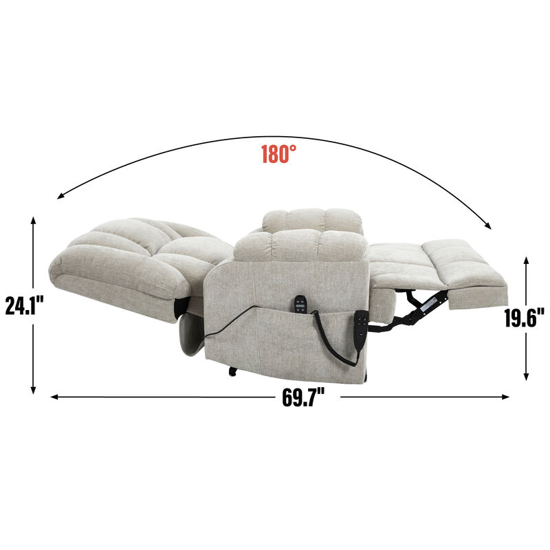 Power Lift Recliner with Dual Motors, Heat & Massage, Medium-Firm, Infinite Positions, Heavy Duty Electric Chair up to 350 lbs