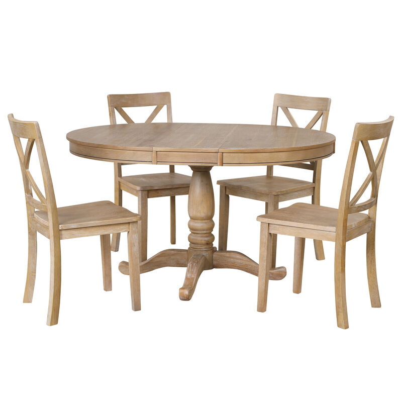 Streamdale Modern Round Dining Set for 4