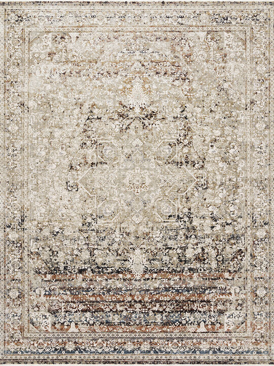 Theia THE05 Taupe/Brick 5' x 8' Rug