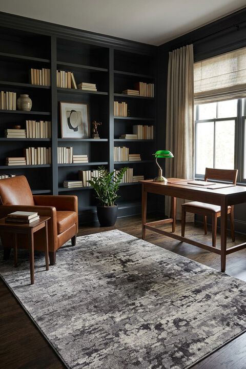 Theory THY-08 Charcoal/Grey 5'3" x 7'8" Rug