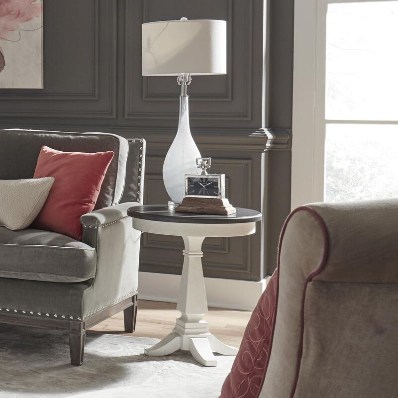 Liberty Furniture Allyson Park Chair Side Table in Wirebrushed White w/ Charcoal Top image number 8