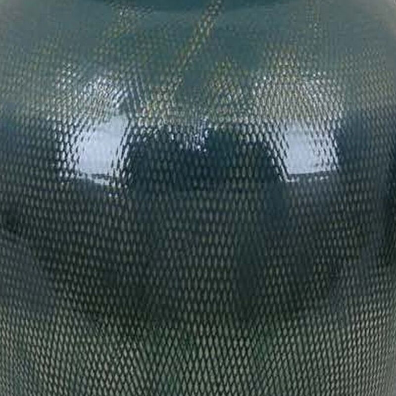 Caty 20 Inch Temple Jar, Finial Dome Lids, Classic, Ceramic, Green Finish - Benzara