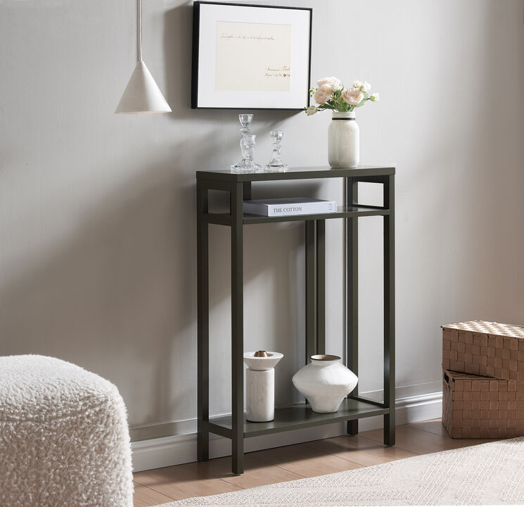 Kings Brand Furniture Bisbee Wood Console Table with 2 Open Storage Shelves, Narrow & Minimalist Sofa Table, Entryway Table Perfect for Hallway, Behind The Couch, Living Room & Foyer