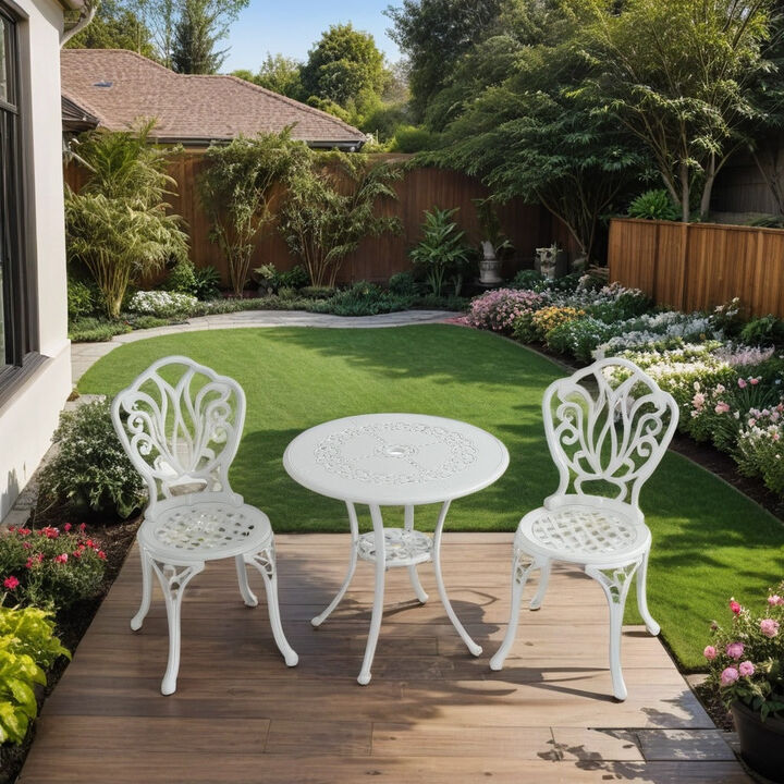 MONDAWE Special Pattern Cast Aluminum Bistro Chairs (Set of 2)