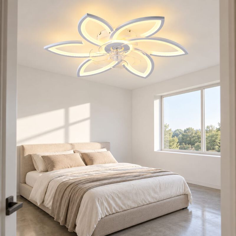 ELEMENT ACE 30-inch Low Profile Flush Mount Ceiling Fan with LED Lights and Remote Control for Kitchen Bedroom Living Room image number 3